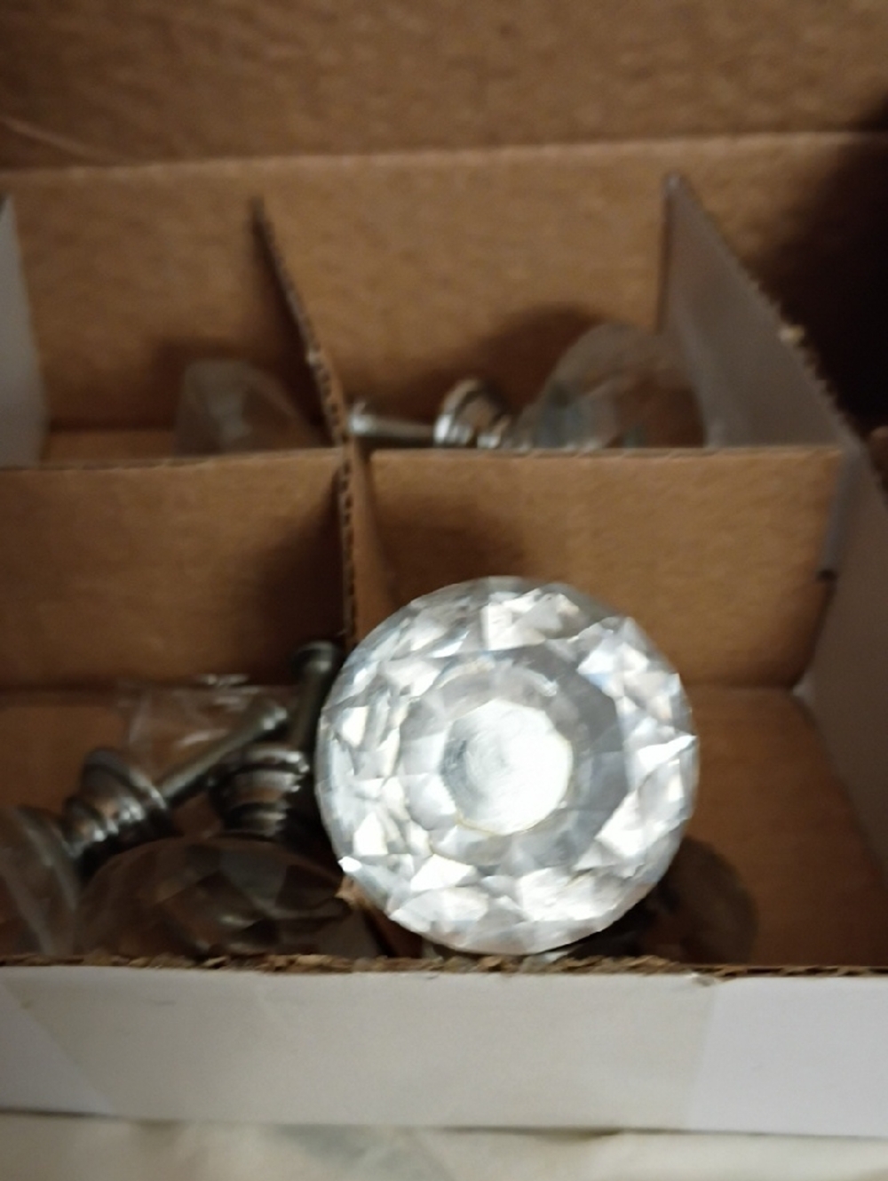 6 Glass Crystal Cabinet Knob - Clear